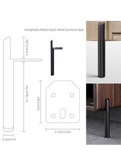 Hanghaijia Metal Furniture Legs Black Heavy Duty Foot with Rubber Pads for Coffee Table Bench Couch Dresser Desk TV Cabinet Cupboard Replacement DIY Support Feet Set of 4  - Image 5