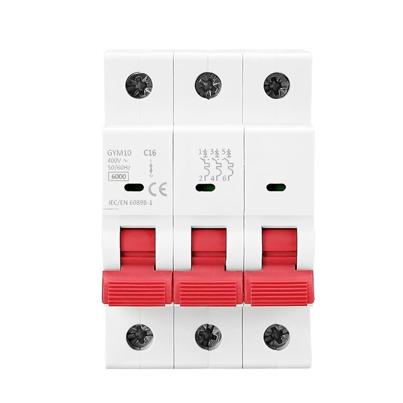 Gym10 3 Pole C Curve 16A Mini Circuit Breaker AC MCB Din Rail 220V 400V - Image 4