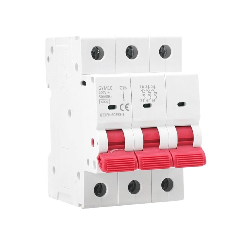 Gym10 3 Pole C Curve 16A Mini Circuit Breaker AC MCB Din Rail 220V 400V - Image 3