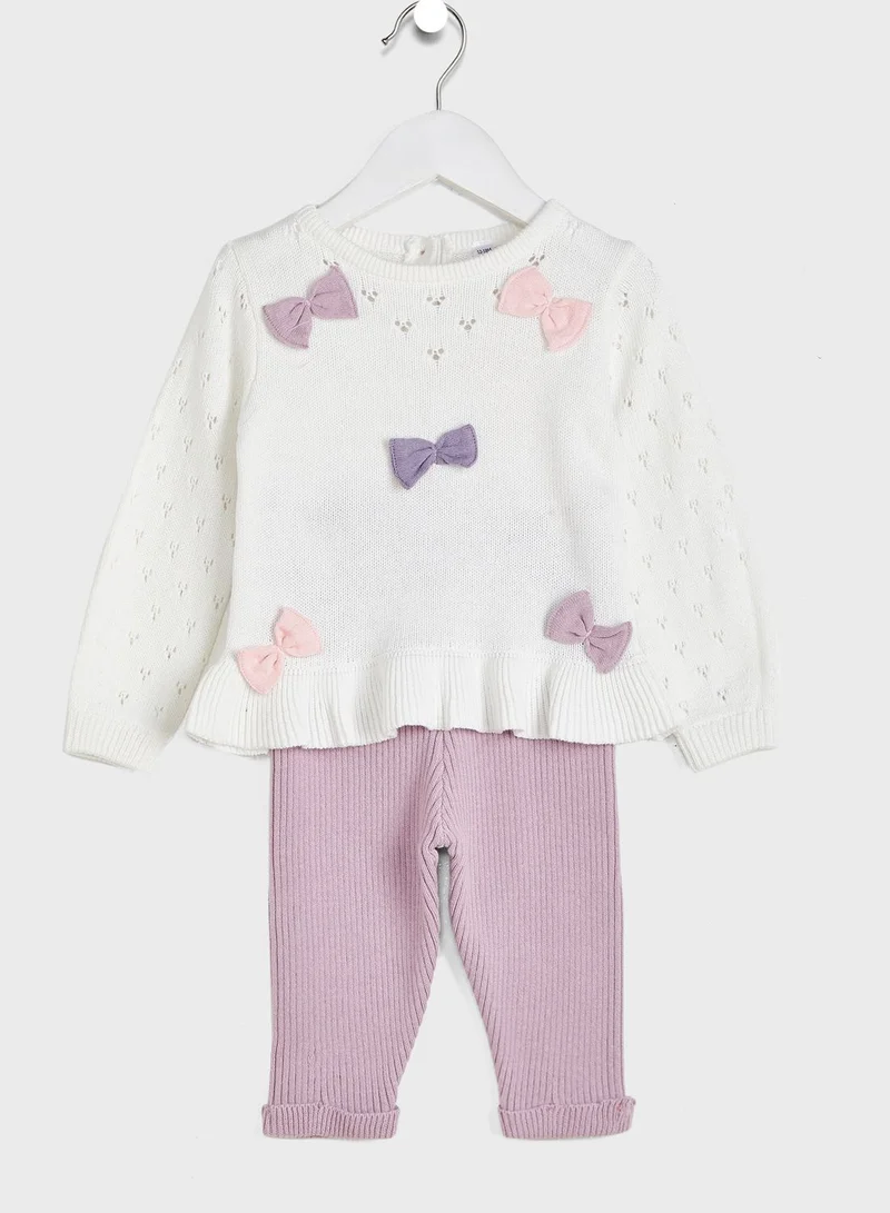 bonjour bebe Infant Knitted Top & Trouser Set