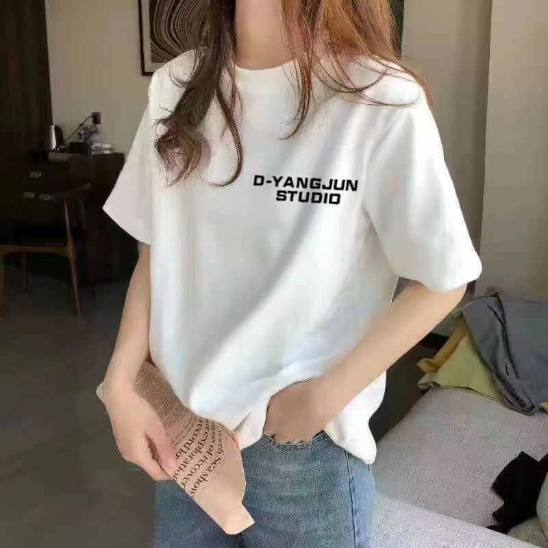 تي شيرت صيفي أبيض جديد للنساء بأسلوب كوري بأكمام قصيرة، تي شيرت كاجوال فضفاض بحجم زائد للطالبات مزين بطبعة كرتونية 1057 أبيض - Image 3