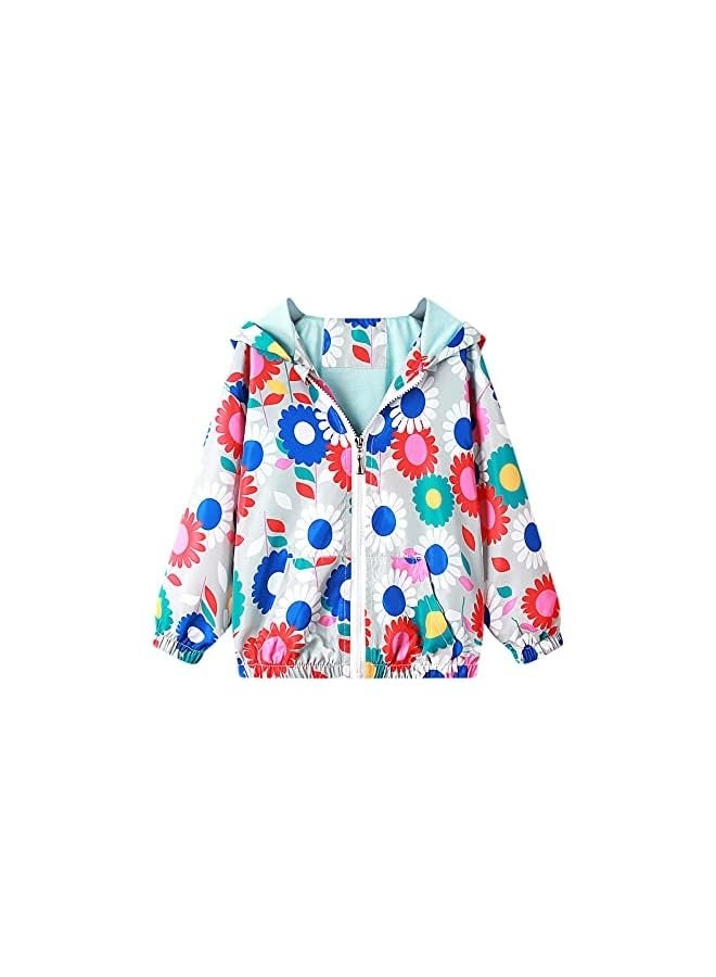 Jacket Girls Hooded Outwear Kids Windbreaker Waterproof Windproof Toddler Long Sleeve Coat Sunscreen Anti-Fog Raincoat Clothes Baby Girl Outfits Zip Up Lightweight Soft Thin Age 1-7 Years  - Image 1