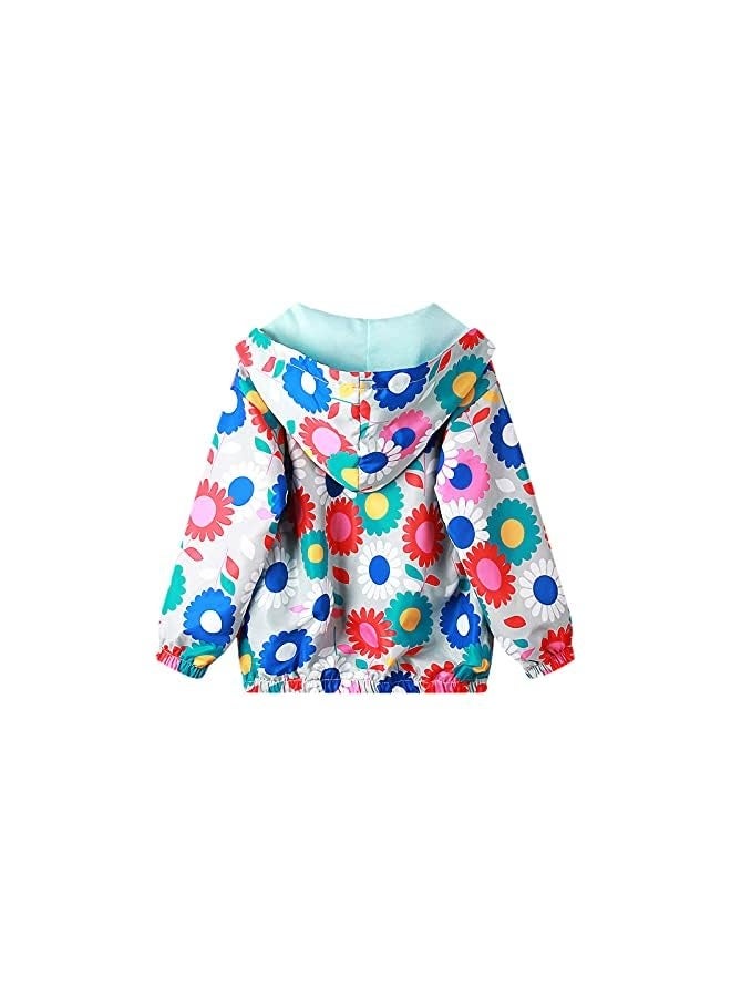Jacket Girls Hooded Outwear Kids Windbreaker Waterproof Windproof Toddler Long Sleeve Coat Sunscreen Anti-Fog Raincoat Clothes Baby Girl Outfits Zip Up Lightweight Soft Thin Age 1-7 Years  - Image 2