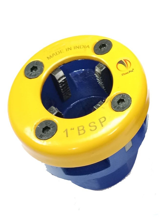 Mass Pro Professional BSP Pipe Threading Die, Precise BSP Thread Cutting, Industrial-Grade Carbon Steel, Colour-Coded Yellow & Blue, 1" BSP - Image 1