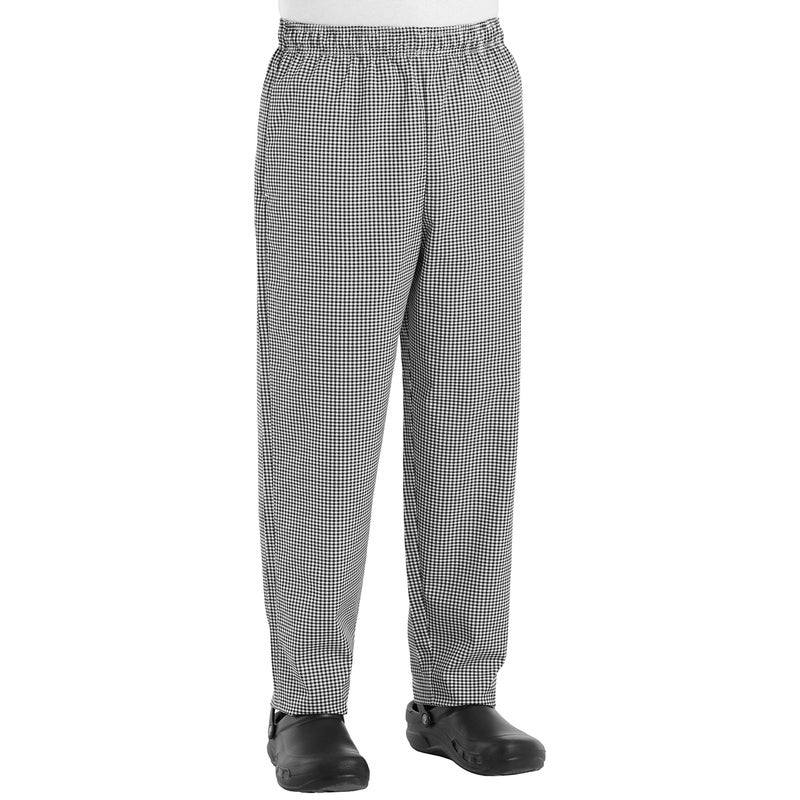 Chef Designs Men's Baggy Chef Pant, Black/White Check, Large - Image 4
