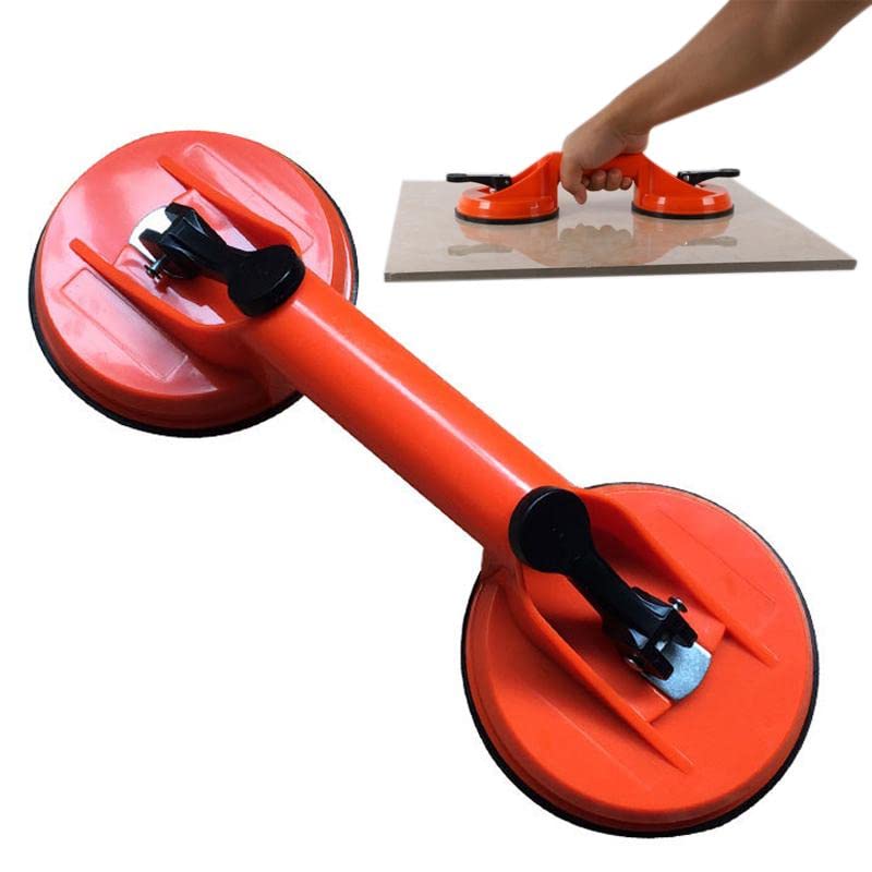 VDHJA Aluminum Boter Glass Suction Cups Vacuum Handle Plate Glass Holder Hooks to Lift Large GlassFloor Gap FixerTile Suction Cup LifterMoving GlassPad for LiftingDent Puller Red - Image 1