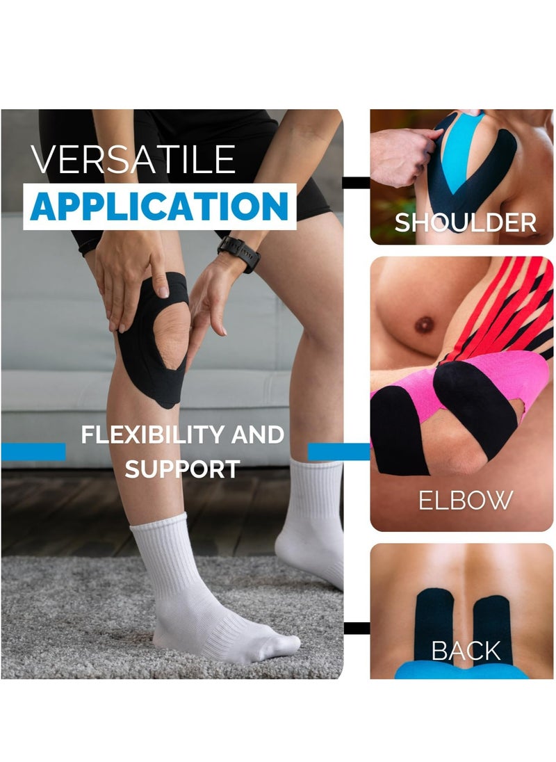 Oasisgalore Waterproof Kinesiology Tape, 2"x16.5 ft., Latex-Free, for Muscle Pain Relief and Joint Support (Black)  - Image 4