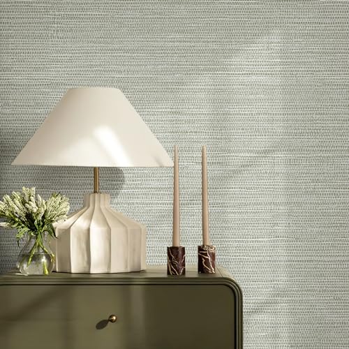 JiffDiff Grasscloth Wallpaper Peel and Stick Cream Grassweave Stick on Wallpaper Textured Self Adhesive Contact Paper 173x118 - Image 3