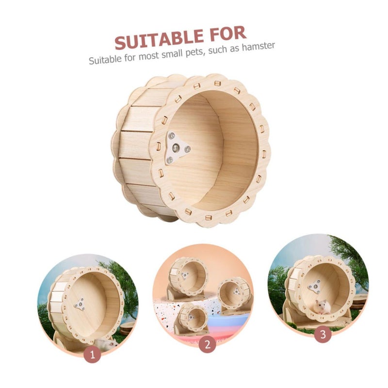 Silent Wooden Hamster Wheel Sunflower Running Exercise For Small Pets Smooth Rounded Edges Quiet Spinner Healthy Active Hamsters Gerbils - Image 5