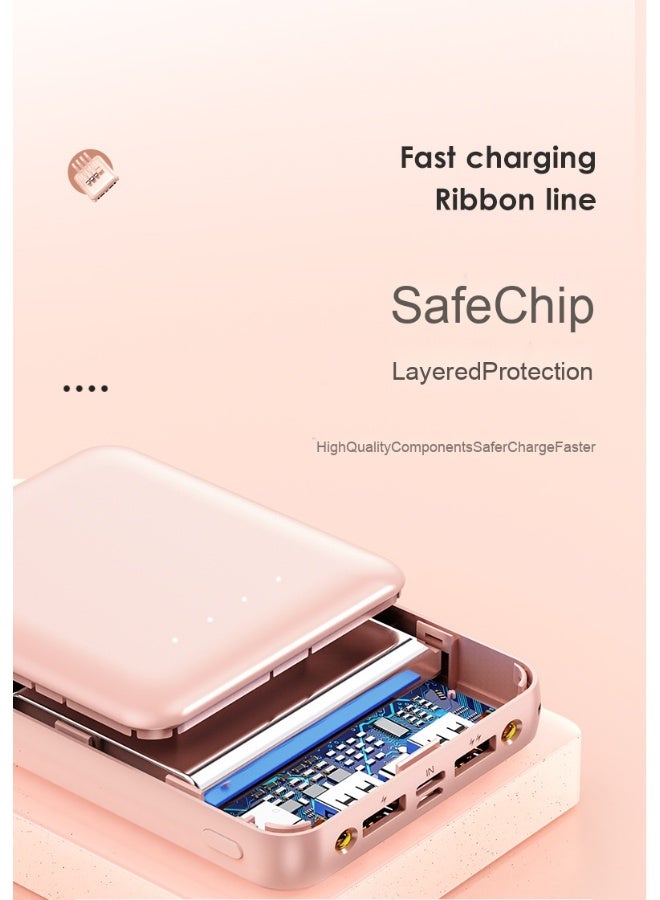 20,000mAh Mini Power Bank with Built-in Cable - High Capacity, Fast Charging, Portable Charger - Image 4