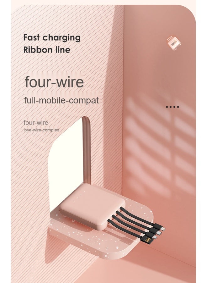 20,000mAh Mini Power Bank with Built-in Cable - High Capacity, Fast Charging, Portable Charger - Image 2