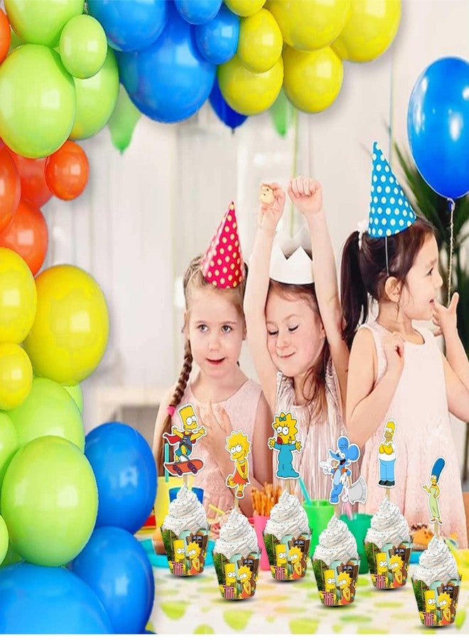 Seyal "Brt Simpson Cupcake Wrapper - Cartoon Theme Birthday Party Decorations for Boys Girls - Donut Party Supplies for Cupcakes, Muffins, and Desserts - Perfect for Birthday Celebrations & Events" - Image 4