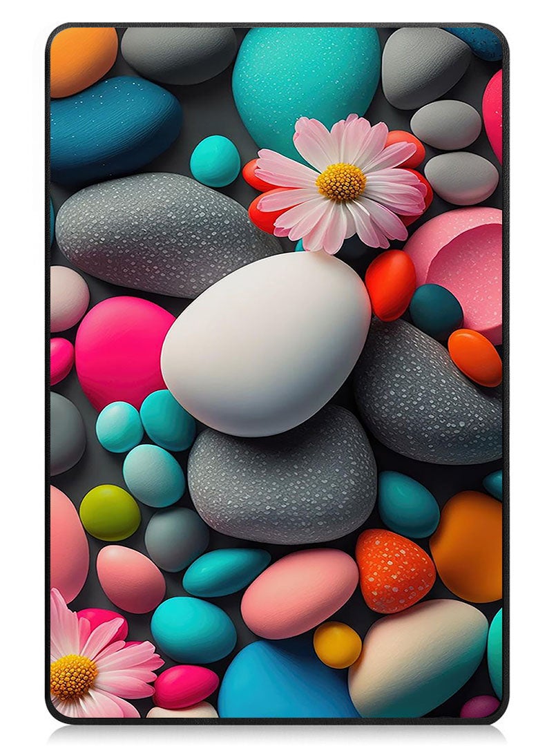 Theodor Protective Flip Case For Lenovo Tab M11 (2024) With Trifold Stand Auto Wake Sleep Shockproof Cover Colourful Stones - Image 1