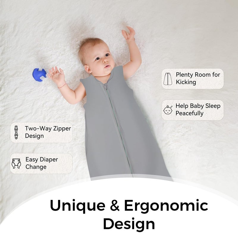 ZIKKU Baby Sleeping Bag 100% Cotton, Newborn Baby Sleeping Bag, Washable, Soft and Breathable, Double Zipper, Sleeveless, Cozy Sleeping Sack for Babies and Toddlers (Pink, 6-12 Months) - Image 5