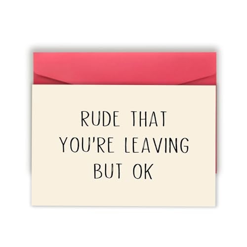 Asmallgf Rude Coworker Leaving Farewell for Women Men, Humorous Work Friend Going Away Gifts, Rude That You're Leaving But Ok - Image 1