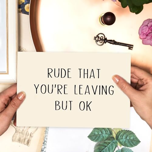 Asmallgf Rude Coworker Leaving Farewell for Women Men, Humorous Work Friend Going Away Gifts, Rude That You're Leaving But Ok - Image 3
