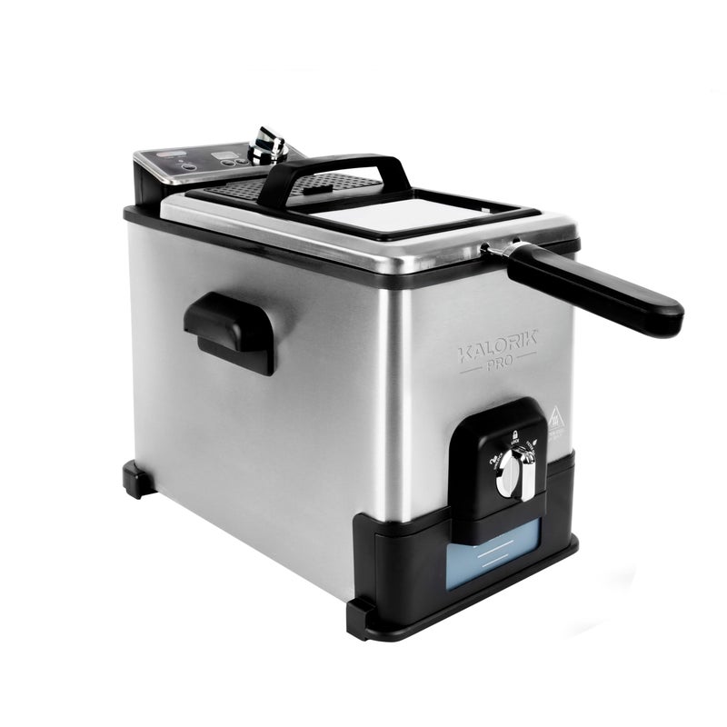 Kalorik Pro 42 Quart TripleBasket Deep Fryer with Oil Filtration Stainless Steel KPRO FT 42777 SS