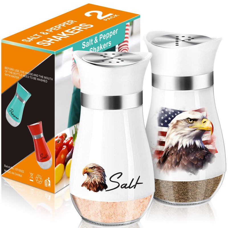 Arrozon Mushroom White Salt And Peper Shakers Stainless With Lid Containers For Countertop Set  Refillable Design Country Kitchen D?Cor - Image 1