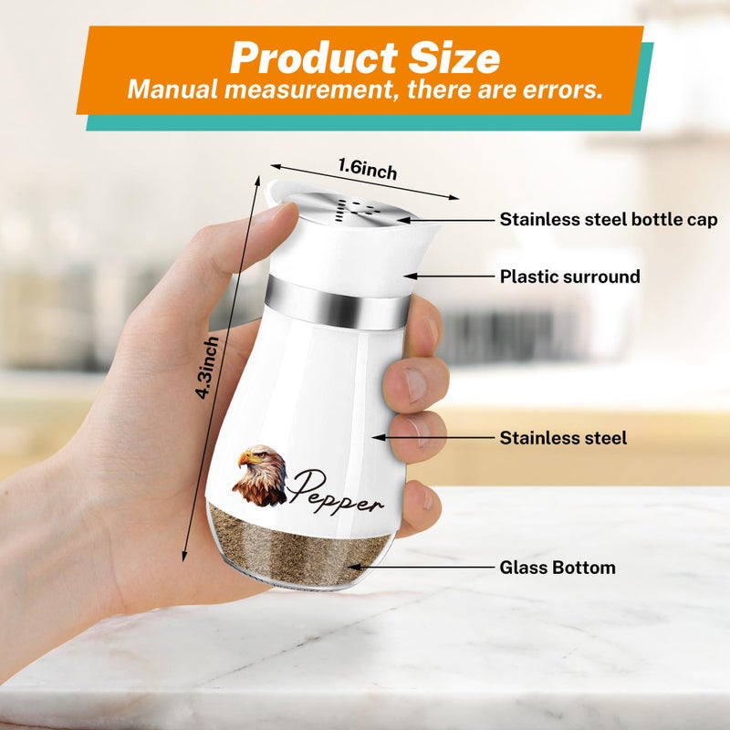 Arrozon Mushroom White Salt And Peper Shakers Stainless With Lid Containers For Countertop Set  Refillable Design Country Kitchen D?Cor - Image 3
