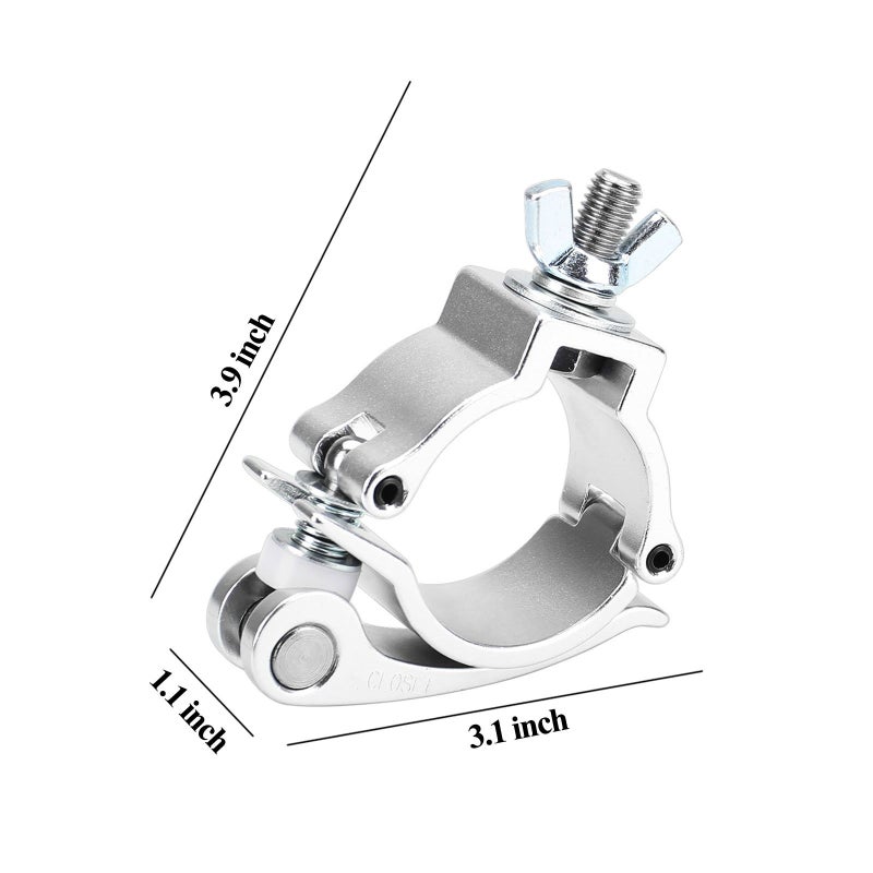 MOUNTAIN_ARK 5 Pack Stage Lighting Clamp Fits 2" OD or F34 Truss, Heavy Duty Aluminum O-Clamp DJ Truss Light Mount with Quick Lock Release, Load 220 Lbs, Silver - Image 5