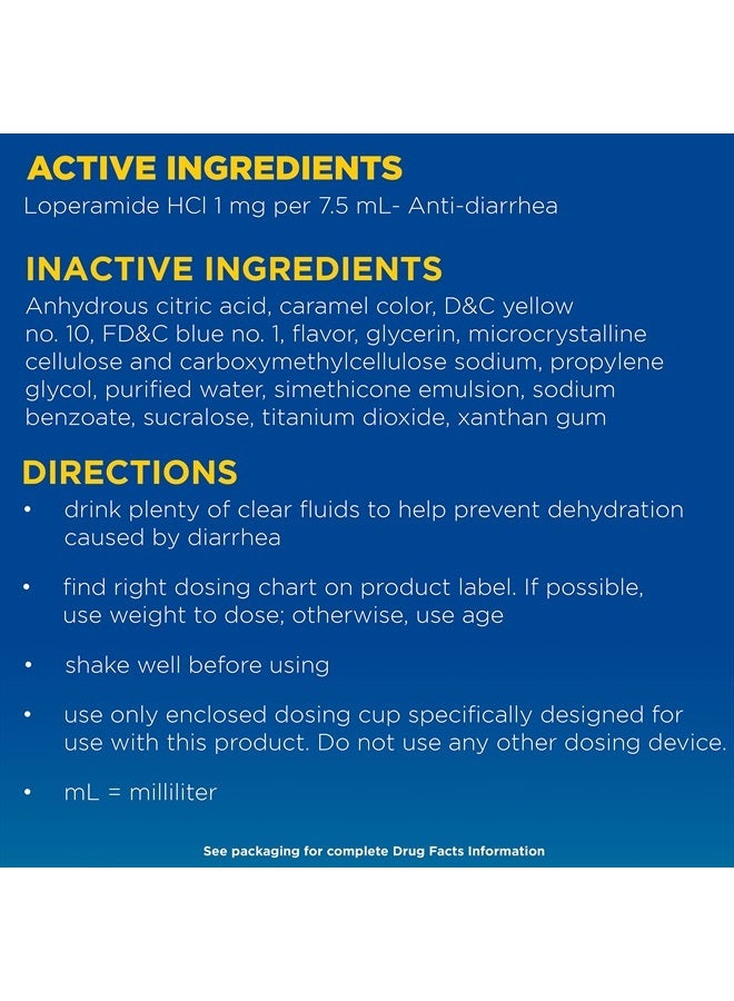 IMODIUM A-D Children's Liquid Anti-Diarrheal Medicine with Loperamide Hydrochloride for Diarrhea Symptom Treatment & Control for Kids, Mint Flavor, 4 fl. oz - Image 4