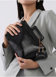 Haute Sauce Solid Zip Lock Regular Vegan Leather Hand Bag For Women  - Image 2