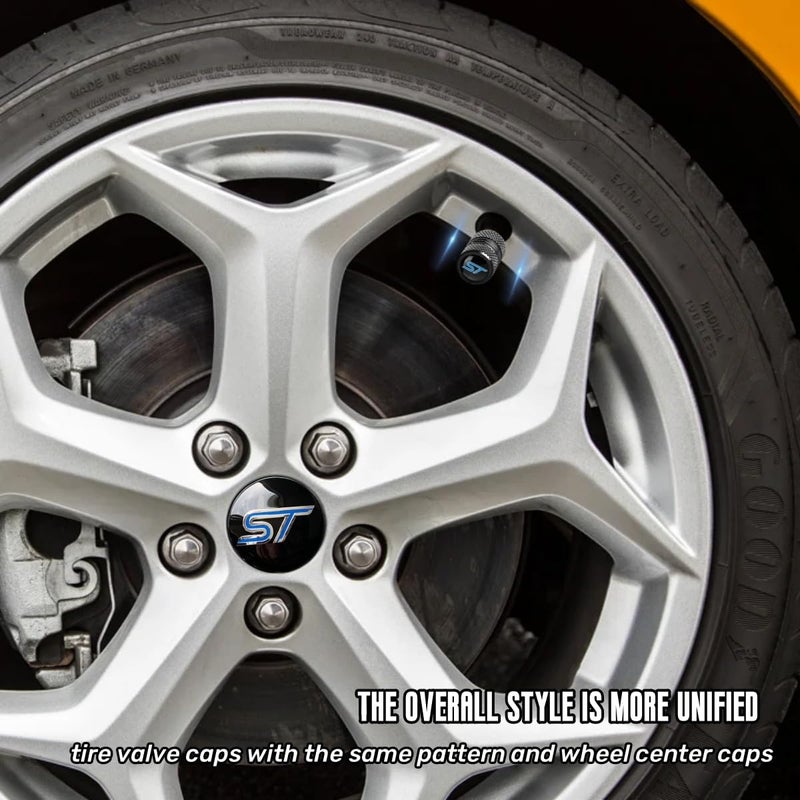 JULOPO 4 قطع غطاء مركز عجلة السيارة 54 ملم متوافق مع أغطية مركز عجلة st line (أسود أزرق) - Image 5