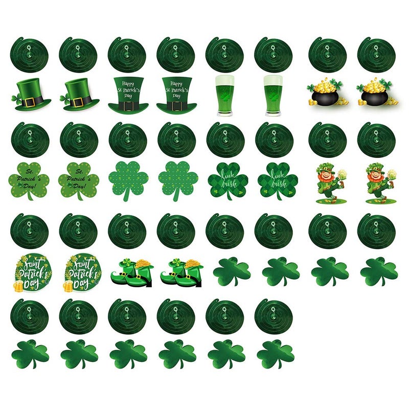 GOER St. Patrick's Day Party Decorations,30 Pcs Irish Shamrock St. Patrick's Day Hanging Swirls Party Supplies - Image 2