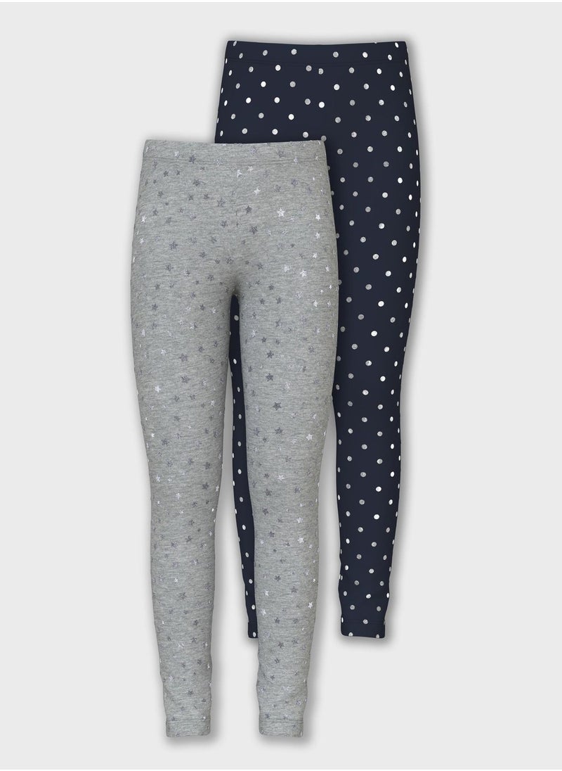 NAME IT - Kids 2 Pack Assorted Leggings - Image 1