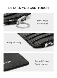 Bostanten BOSTANTEN Small Wallet For Women RFID Leather Credit Card Holder Slim Wristlet Keychain Wallet With Zipper Pocket  - Image 3