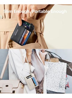 Bostanten BOSTANTEN Small Wallet For Women RFID Leather Credit Card Holder Slim Wristlet Keychain Wallet With Zipper Pocket  - Image 5