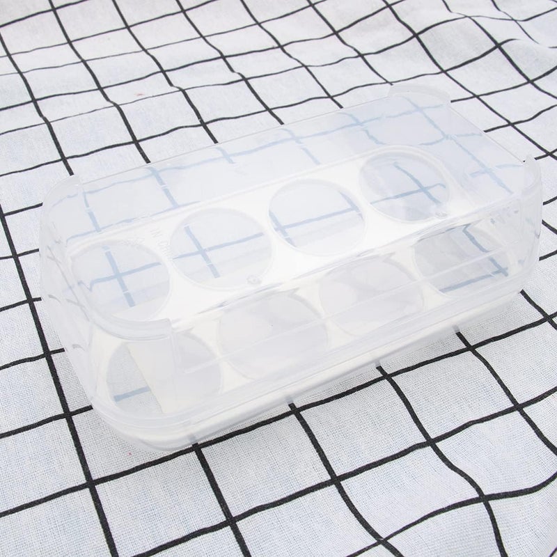 cheekyglo Plastic Egg Storage Tray 8 Eggs Refrigerator Egg Holder Tray Plastic Egg Container Fridge Organizer with Lid Egg Storage Organizer Refrigerator Storage Container 8 Egg Tray - Image 2