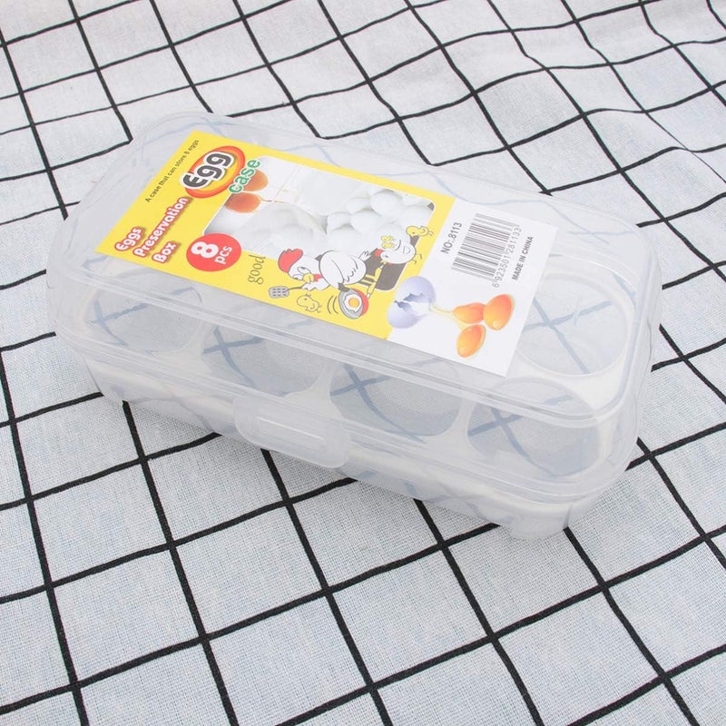 cheekyglo Plastic Egg Storage Tray 8 Eggs Refrigerator Egg Holder Tray Plastic Egg Container Fridge Organizer with Lid Egg Storage Organizer Refrigerator Storage Container 8 Egg Tray - Image 3