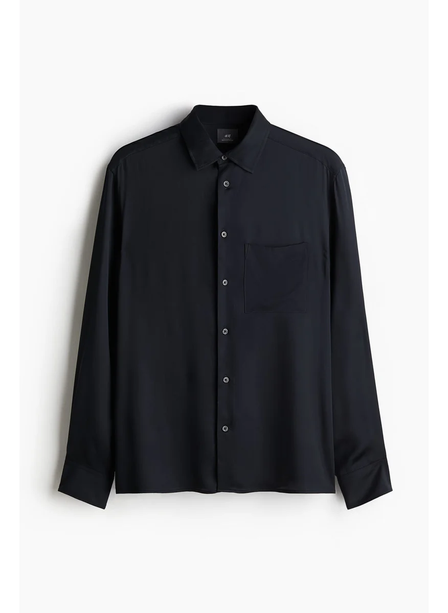 H&M Regular Fit Satin Shirt