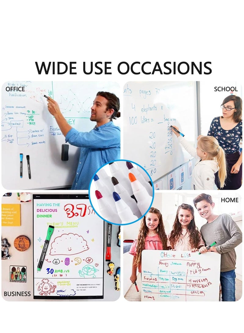 SYOSI Magnetic Whiteboard Marker with Erasers 12Colors Magnetic Dry Erase Markers Low Odor White Board Markers Fine Tip Pens for Kids Teacher Back to School Work on Classroom Office Calender - Image 4