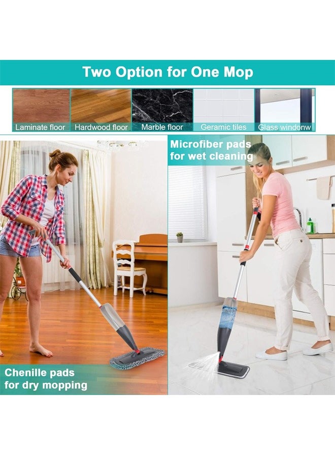 Taizz Ventures Spray Mop for Floor Cleaning with 3 Washable Pads, Wet and Dry Microfiber Mop with 800ML Refillable Bottle for Kitchen, Hardwood Floors, Laminate, Tile - Grey  - Image 5