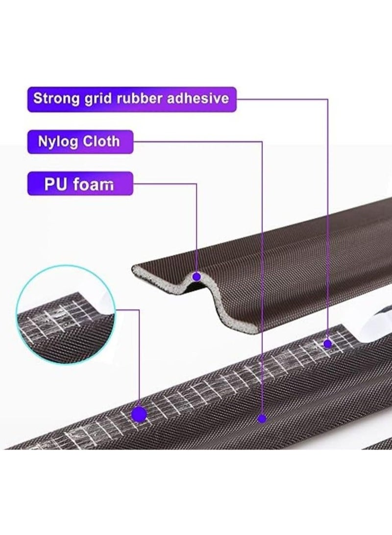 مزاجك شريط عازل للطقس مقاس 78.74 بوصة، شريط عازل ذاتي اللصق للنافذة، سدادة رغوية لفجوة النافذة، شريط عازل للصوت للشتاء للنوافذ والأبواب (بني) - Image 2