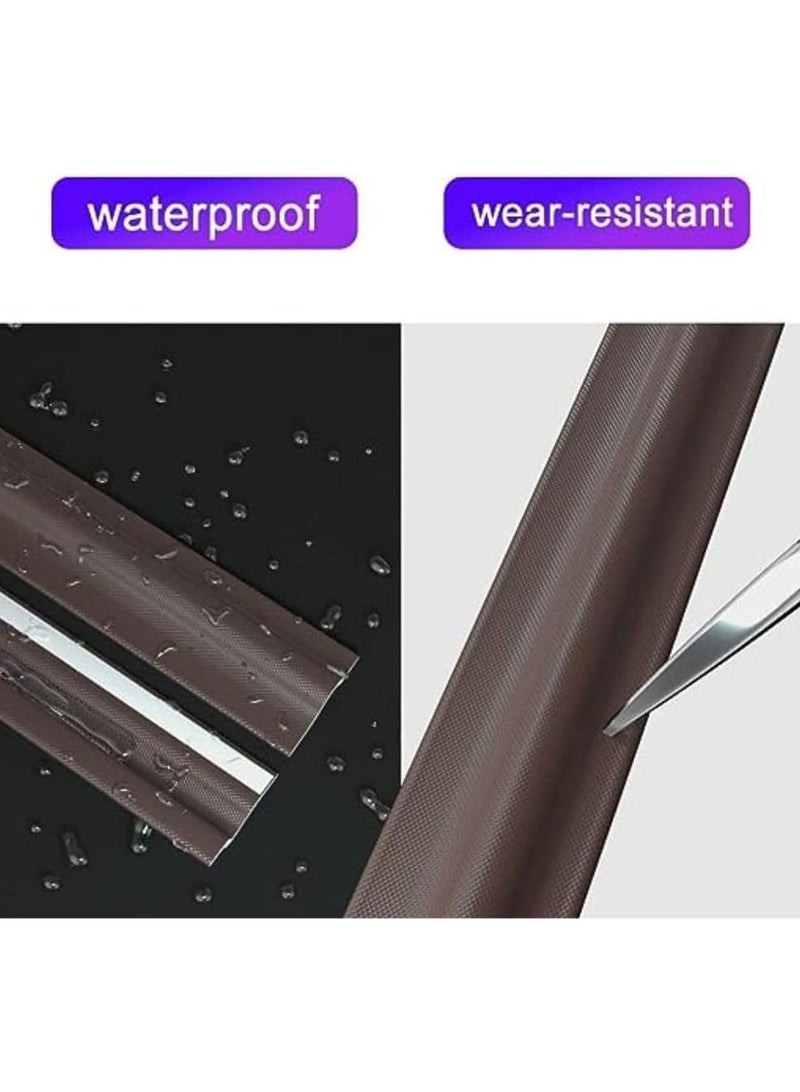 مزاجك شريط عازل للطقس مقاس 78.74 بوصة، شريط عازل ذاتي اللصق للنافذة، سدادة رغوية لفجوة النافذة، شريط عازل للصوت للشتاء للنوافذ والأبواب (بني) - Image 4