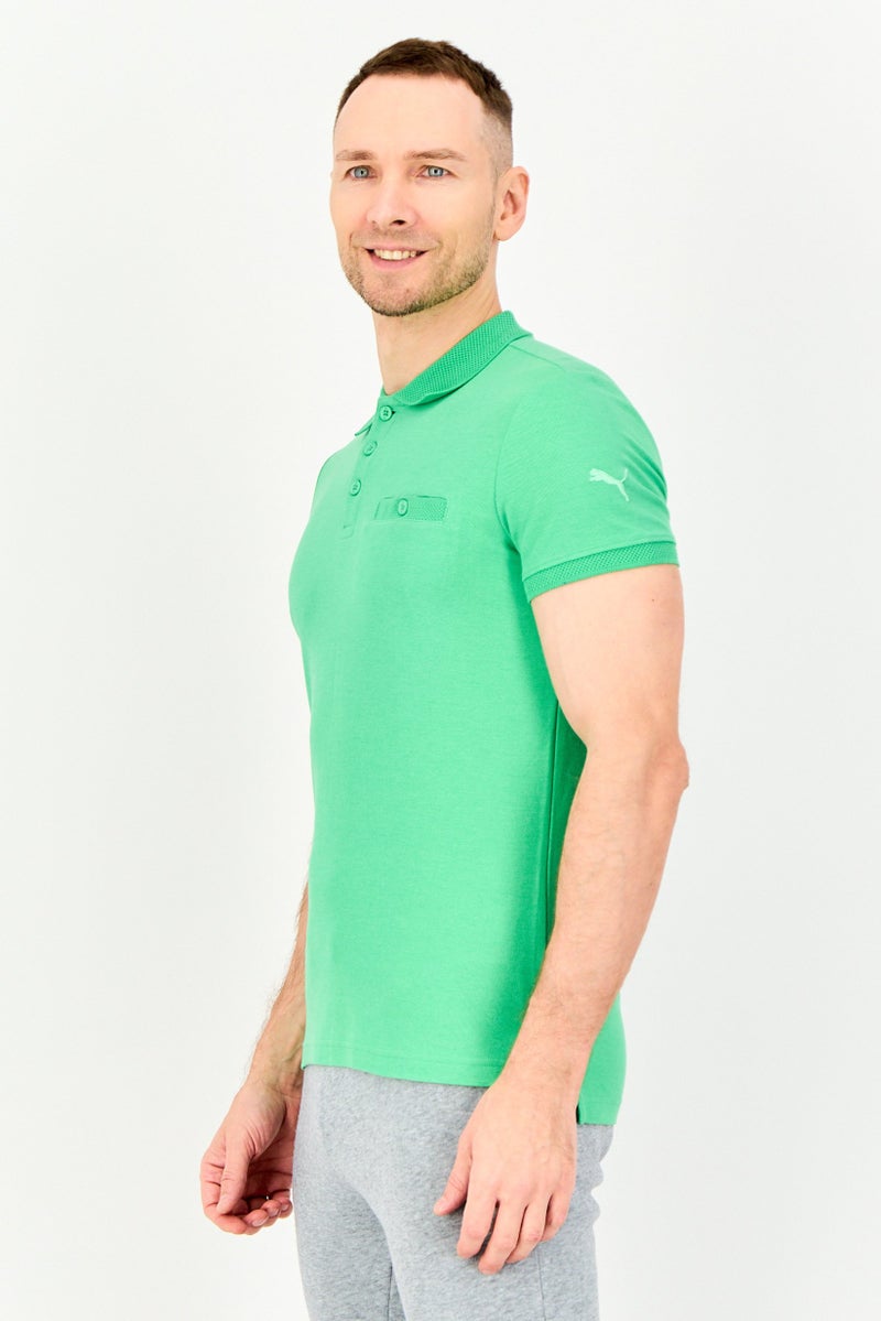 PUMA Men Sportswear Fit Short Sleeve Outdoor Polo Shirt, Green - Image 2