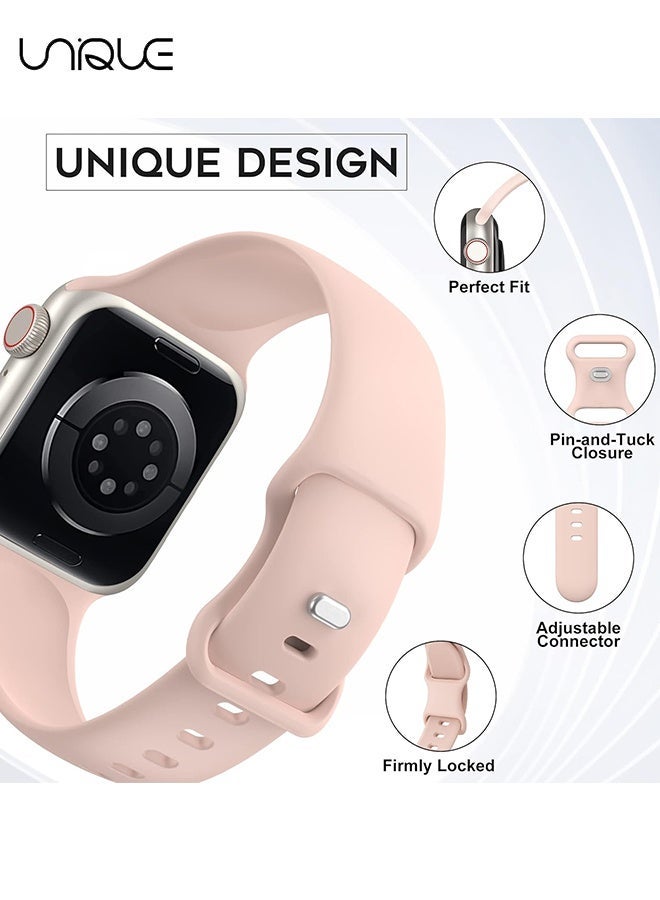 يونيك 6 عبوات من الأحزمة الرياضية المتوافقة مع أحزمة Apple Watch 10 - 38 مم 40 مم 41 مم 42 مم أحزمة ساعة للنساء والرجال - أحزمة ساعات بديلة لحزام سيليكون ناعم ل iWatch Ultra Series 9 8 7 6 5 4 3 2 1 SE (38/40/41/42 مم) - Image 4