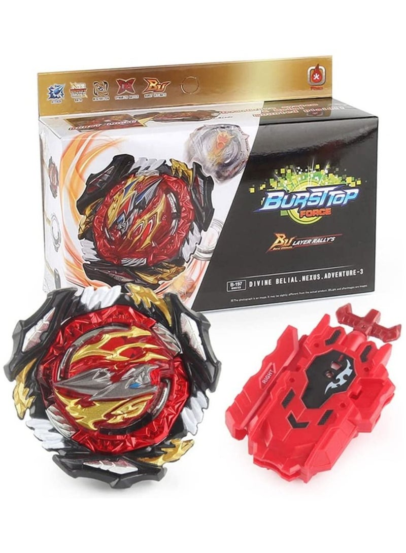 NIBEMINENT Spinning top Set, Battle Battling Top Gyro, Burst Tops , Bey Blade Set with Launchers, Toy Gift for Boys Kids Ages 6+ - Image 1