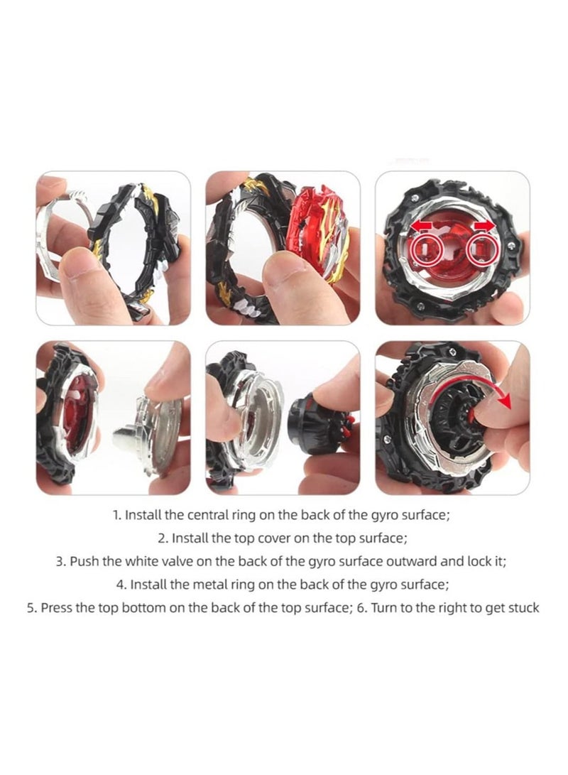 NIBEMINENT Spinning top Set, Battle Battling Top Gyro, Burst Tops , Bey Blade Set with Launchers, Toy Gift for Boys Kids Ages 6+ - Image 3