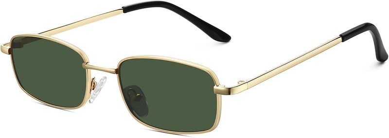 Fozono Rectangle Sunglasses for Women 90s Retro Small Narrow Square Frame UV400 Protection - Image 1