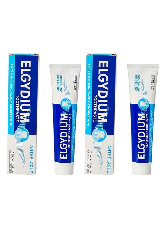 ELGYDIUM - Elgydium Anti-Plaque Toothpaste 2 x 75ml - Image 1