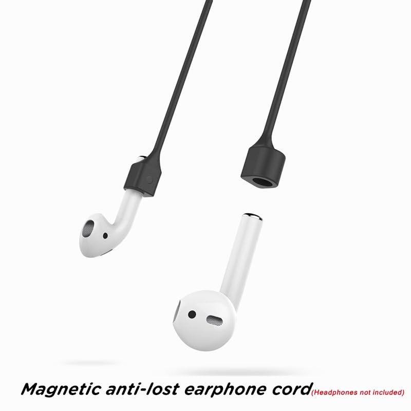 mStick Anti-Lost Magnetic Strap Silicone Cable String for Apple Wireless Earphones 3rd Gen, 1, 2, Pro - Black - Image 2