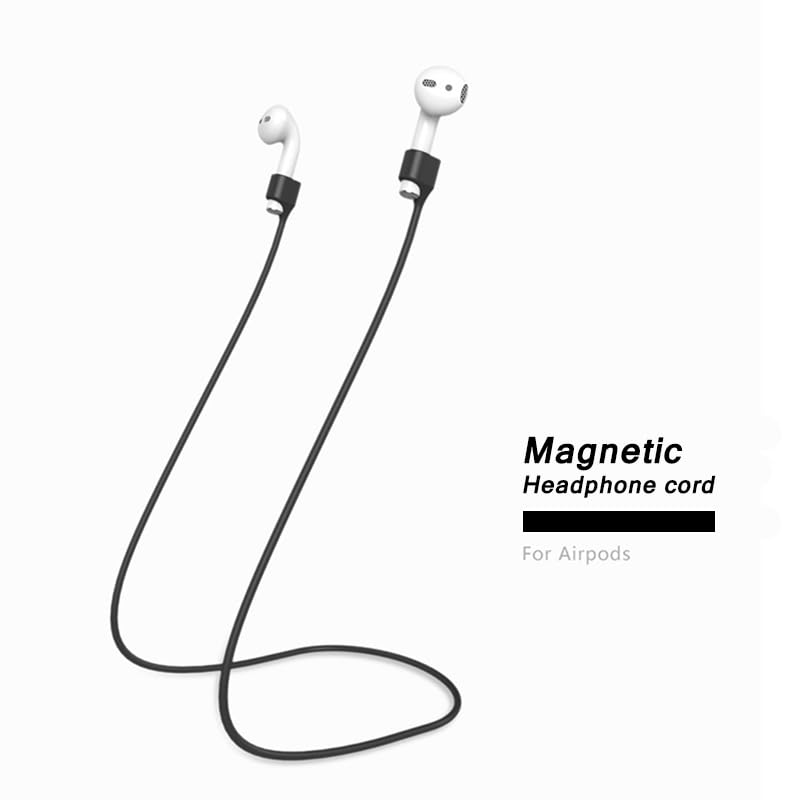 mStick Anti-Lost Magnetic Strap Silicone Cable String for Apple Wireless Earphones 3rd Gen, 1, 2, Pro - Black - Image 3