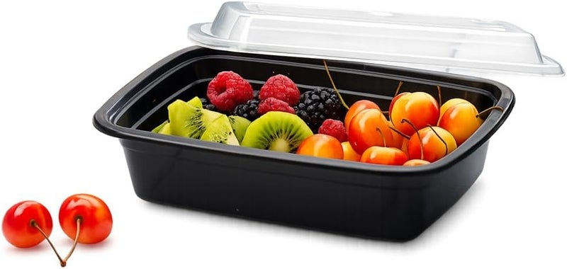 Lavish Microwave Disposable Rectangular Food Containers with Lids | 8Oz -5 Pack | Meal Prep Containers for Kitchen Food Storage, Plastic Lunch & Takeaway Boxes - Image 5