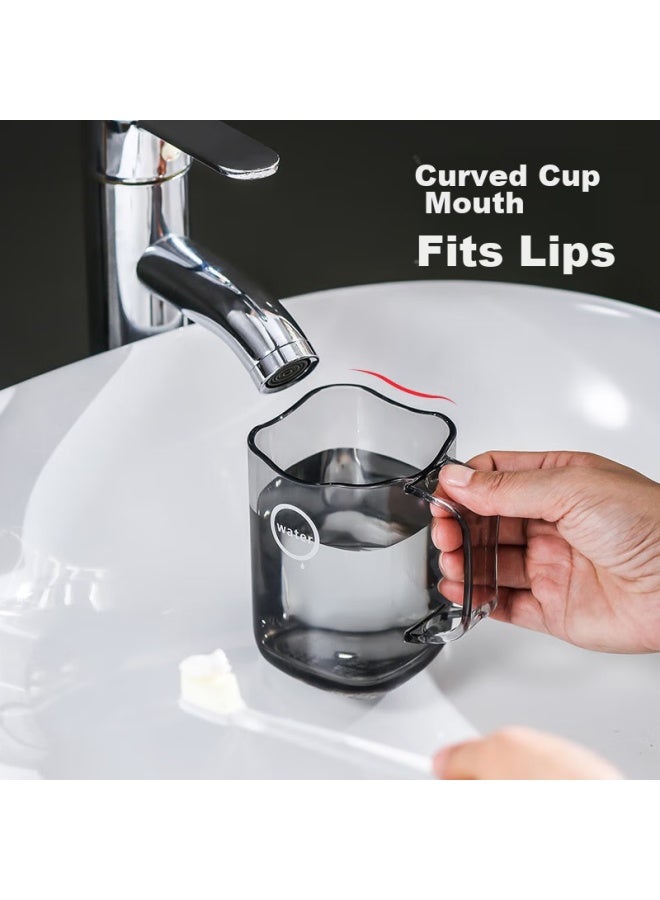 JAJALIN Jajalin Toothbrush Cup, Mouthwash Cup, Acrylic Household Toiletry Cup, Toothbrush Cup, Transparent Gray - Image 2