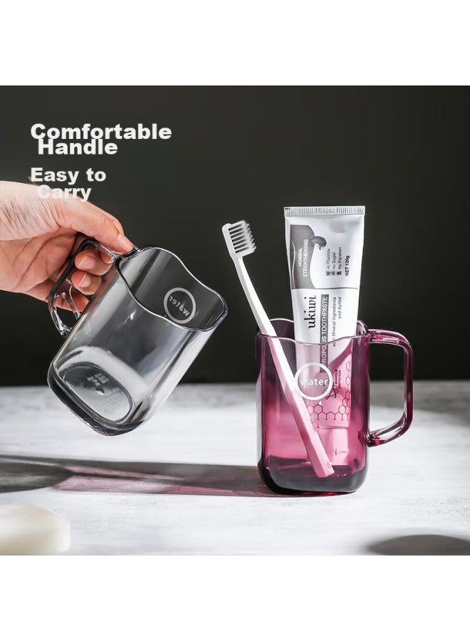 JAJALIN Jajalin Toothbrush Cup, Mouthwash Cup, Acrylic Household Toiletry Cup, Toothbrush Cup, Transparent Gray - Image 3