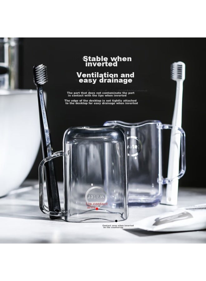 JAJALIN Jajalin Toothbrush Cup, Mouthwash Cup, Acrylic Household Toiletry Cup, Toothbrush Cup, Transparent Gray - Image 5